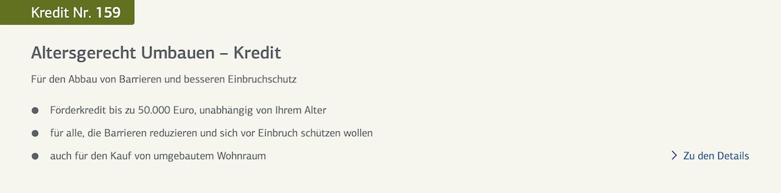 Altersgerecht umbauen Kredit